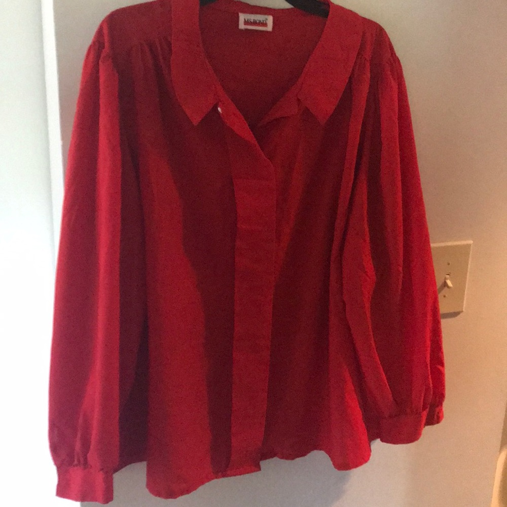 Vintage red button down-L